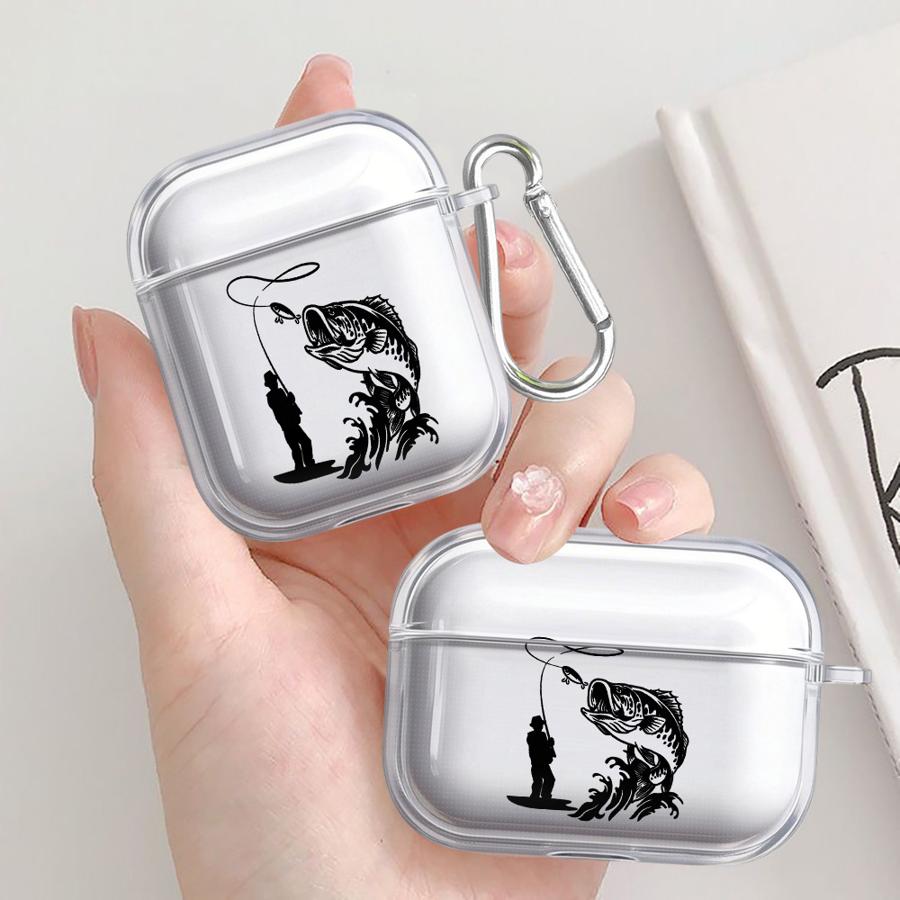 Fishing Line Box - Cartoon Line Fishing Man Clear Earphone