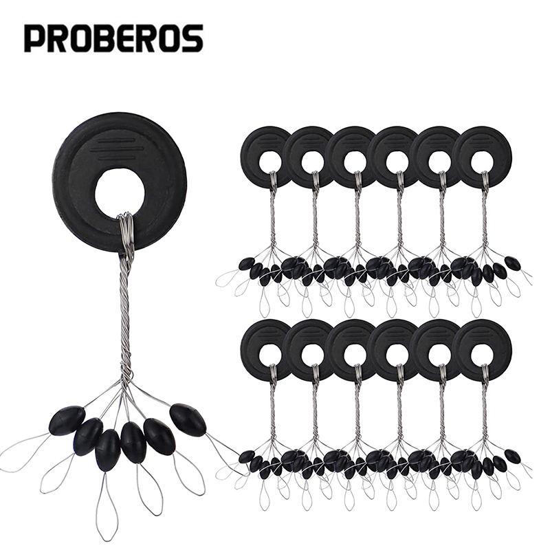 Monofilament Line - PRO BEROS 60Pcs 10Set Black Rubber